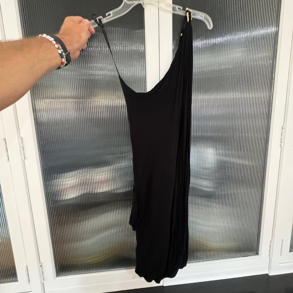 Missoni Cold Shoulder Black Cotton Dress Gold Hardware Size 2